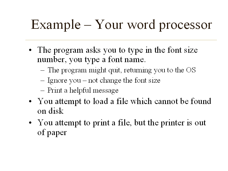 Example Your word processor