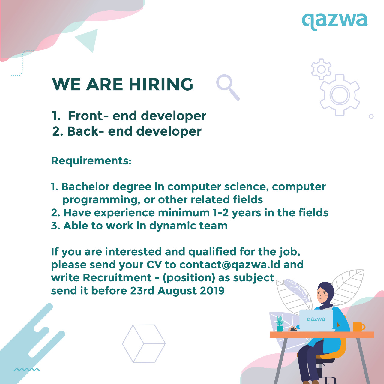 Vacancies for FrontEnd &amp; BackEnd Developers Fakultas Ilmu Komputer