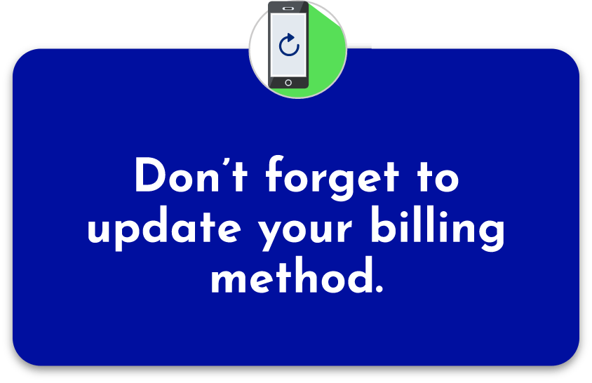 remember to update your billingmethod
