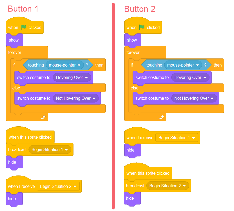 6. Making a Start Screen (Repeat, If/Else, Broadcast) — Computer