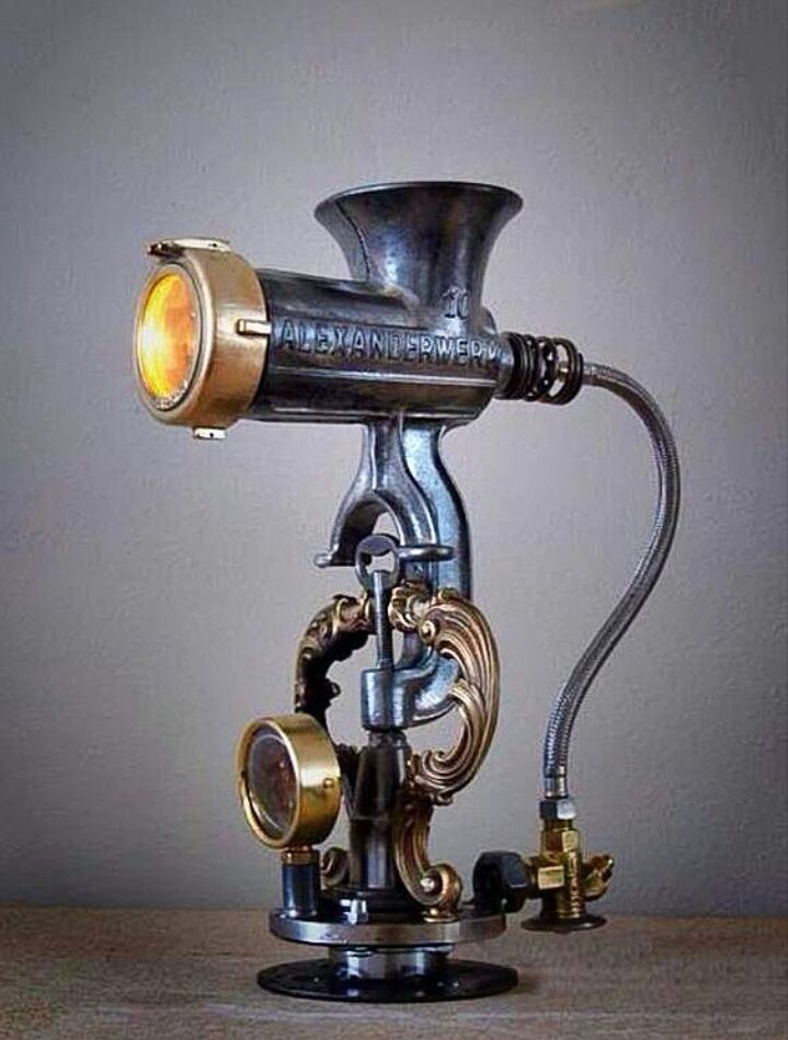 34 Design Table Lamps in the Style of Steampunk and Industrial Ideas