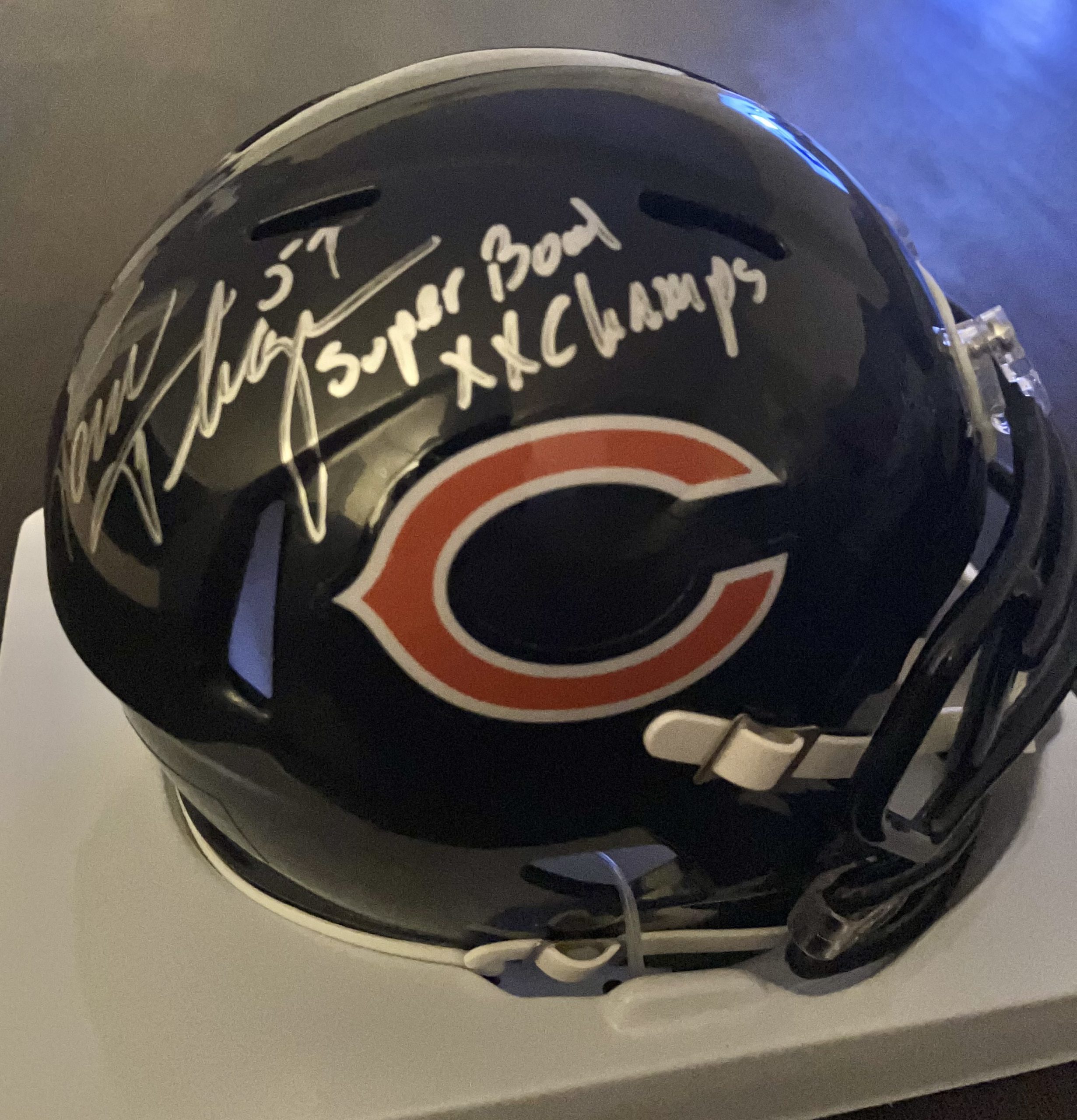 Tom Thayer Signed Bears Mini Helmet w/SBXX Insc. Chicagoland Sports