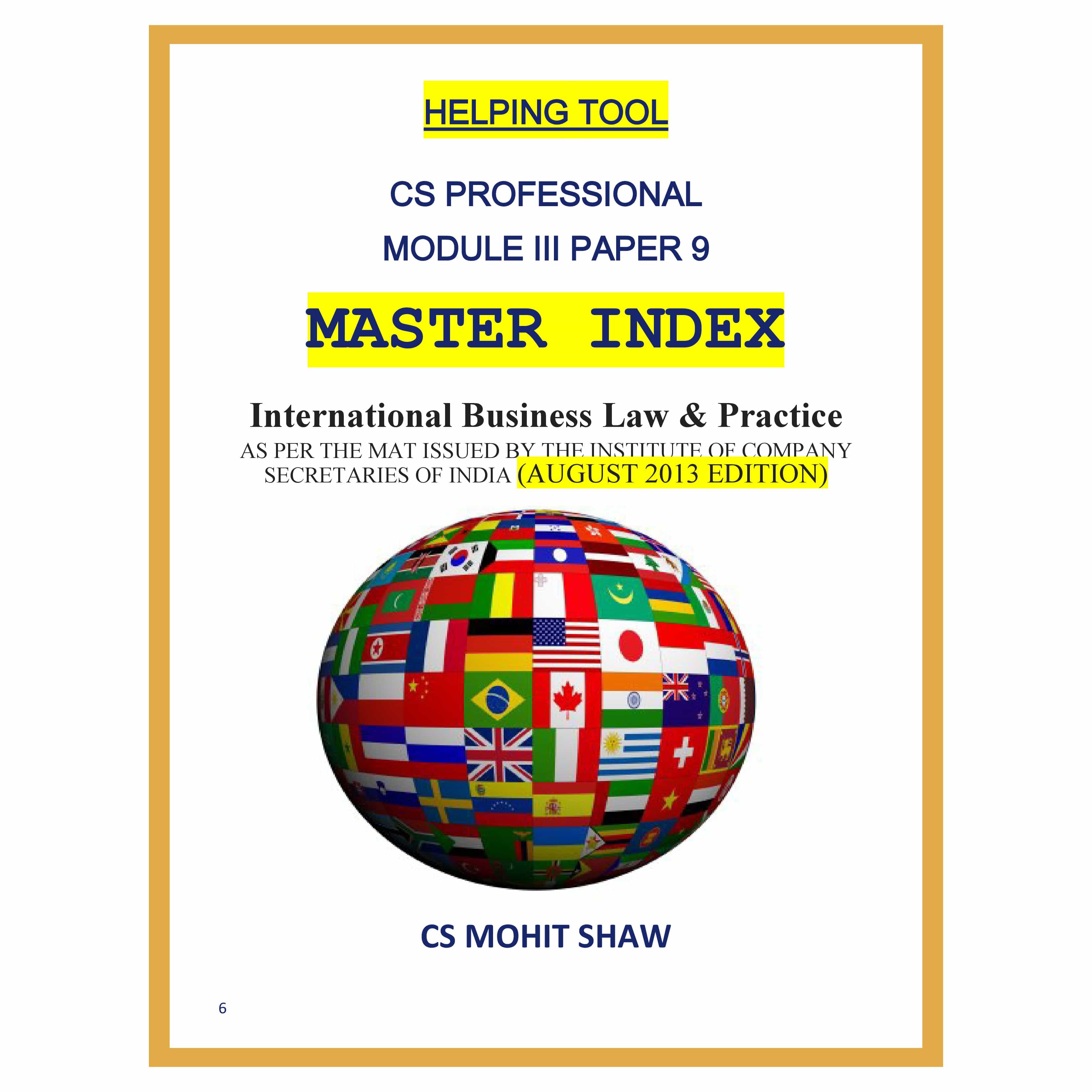International Business Laws and Practices Master Index