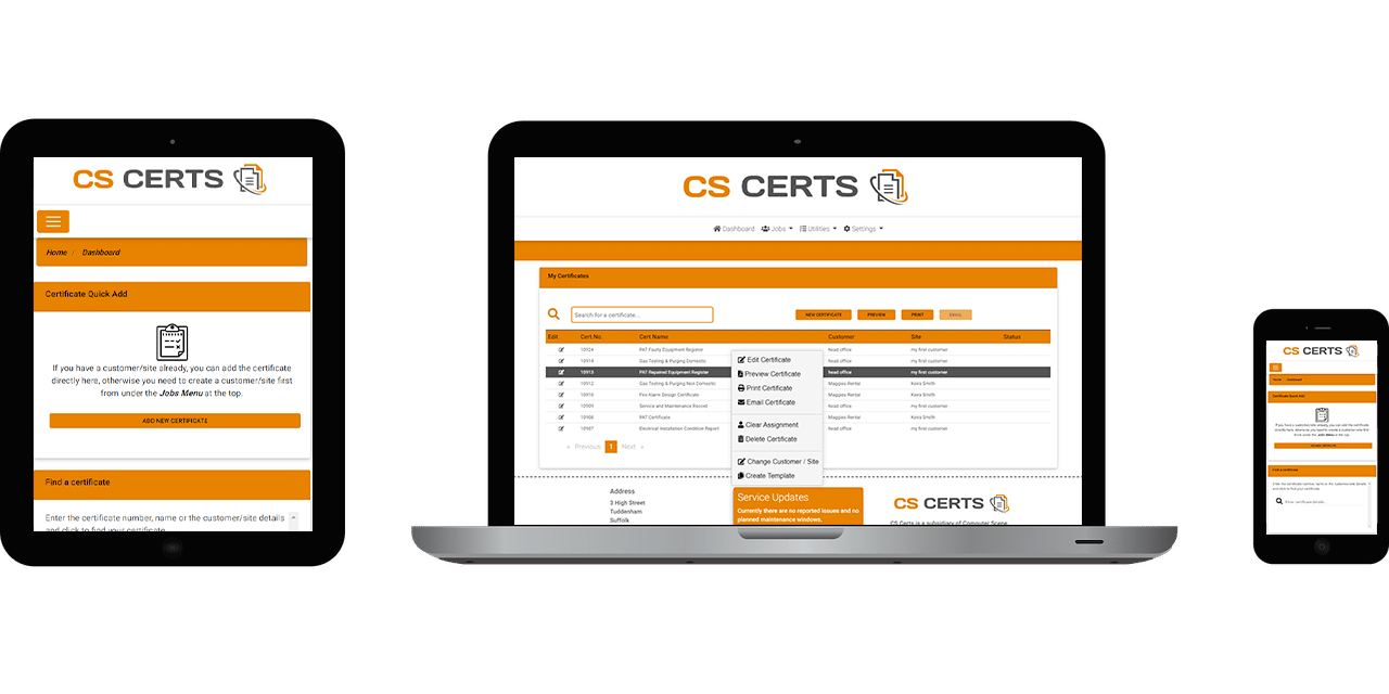 Gas, EICR Certificate Costs Customised Safety Certificates