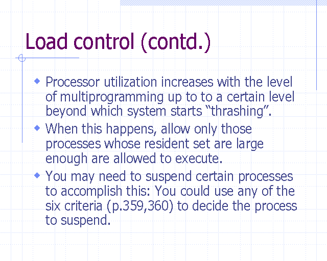 Load control (contd.)