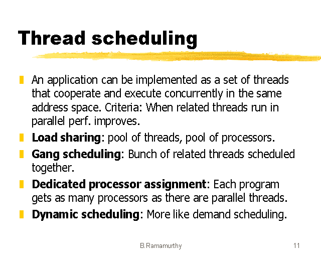 Thread scheduling