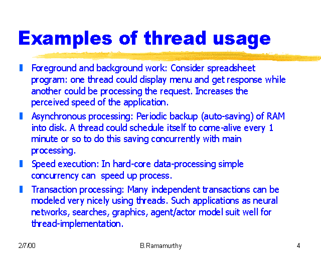 Examples of thread usage