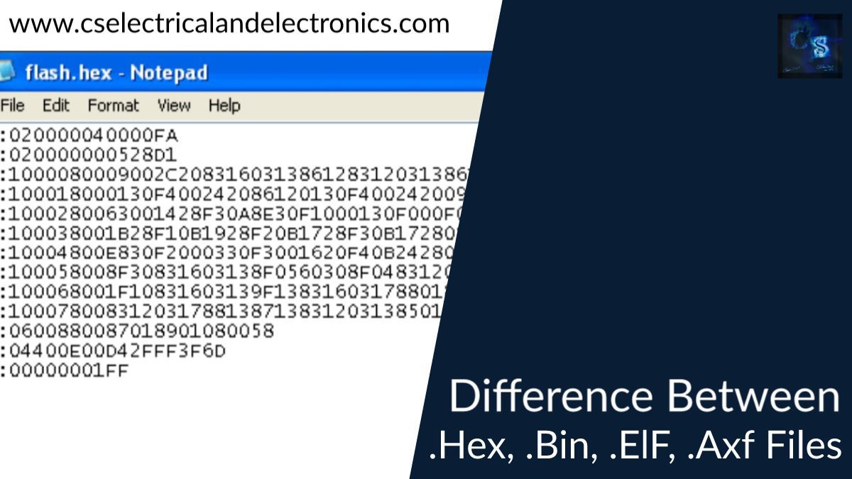 Difference Between .Hex .Bin .Elf .Axf Files, Purpose, Examples