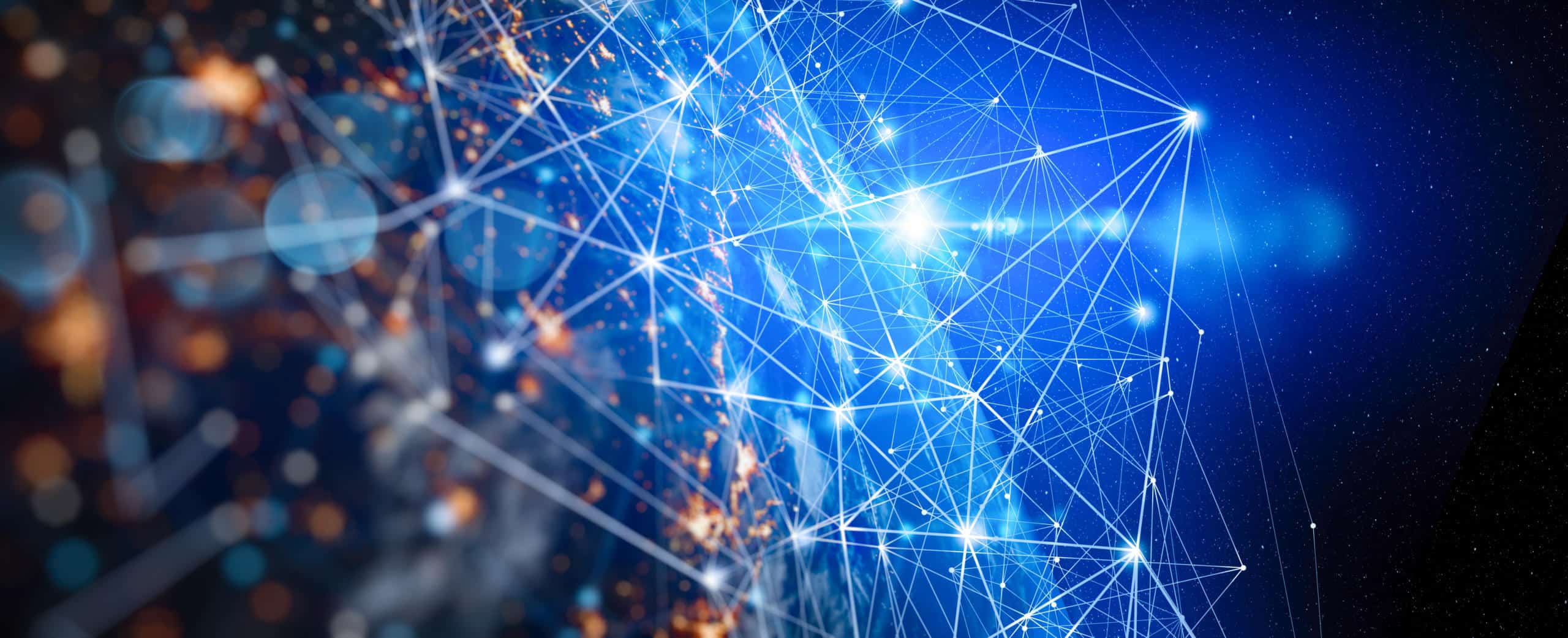 Communication technology for business. Global world network