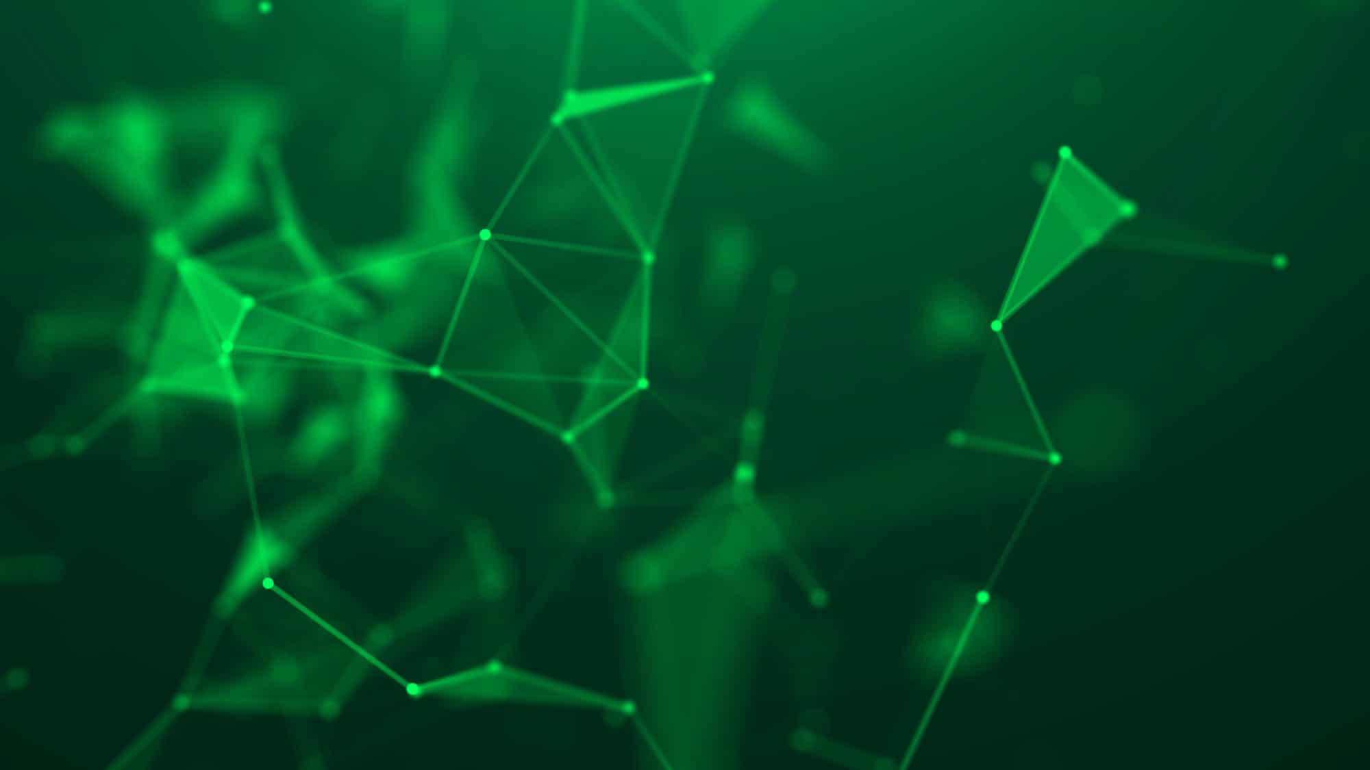 Abstract green digital background. Big data visualization. Science