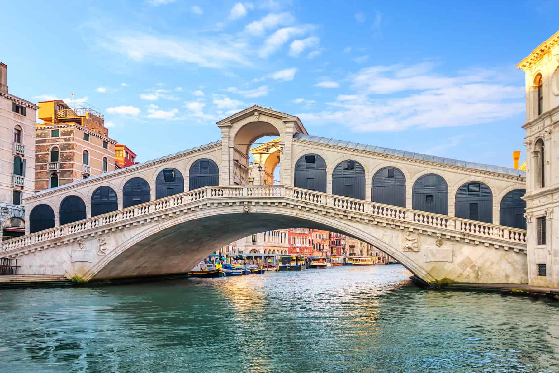 The Rialto Bridge, beautiful tourist attraction of Venice Civil