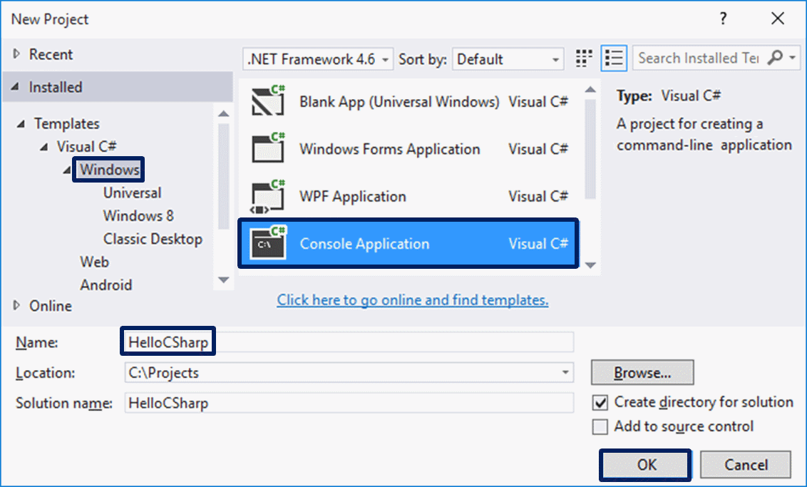 Example Creating a Console Application · Programming Basics with C Example Creating a Console Application · Programming Basics with C