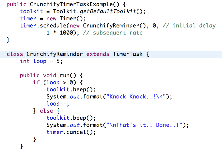 Java Timer и TimerTask пример учебных пособий для напоминаний