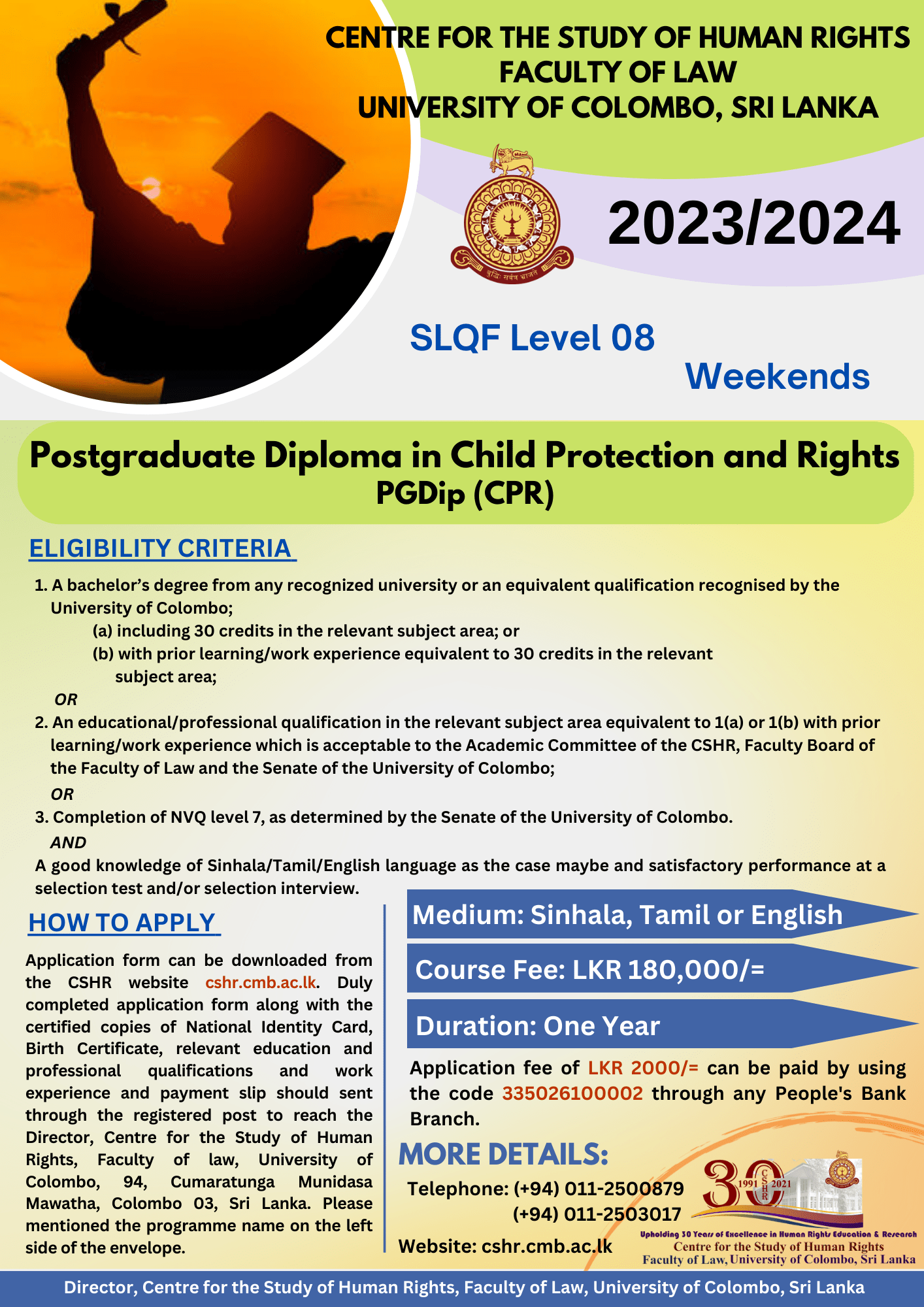Postgraduate Diploma in Child Protection and Rights PGDip (CPR