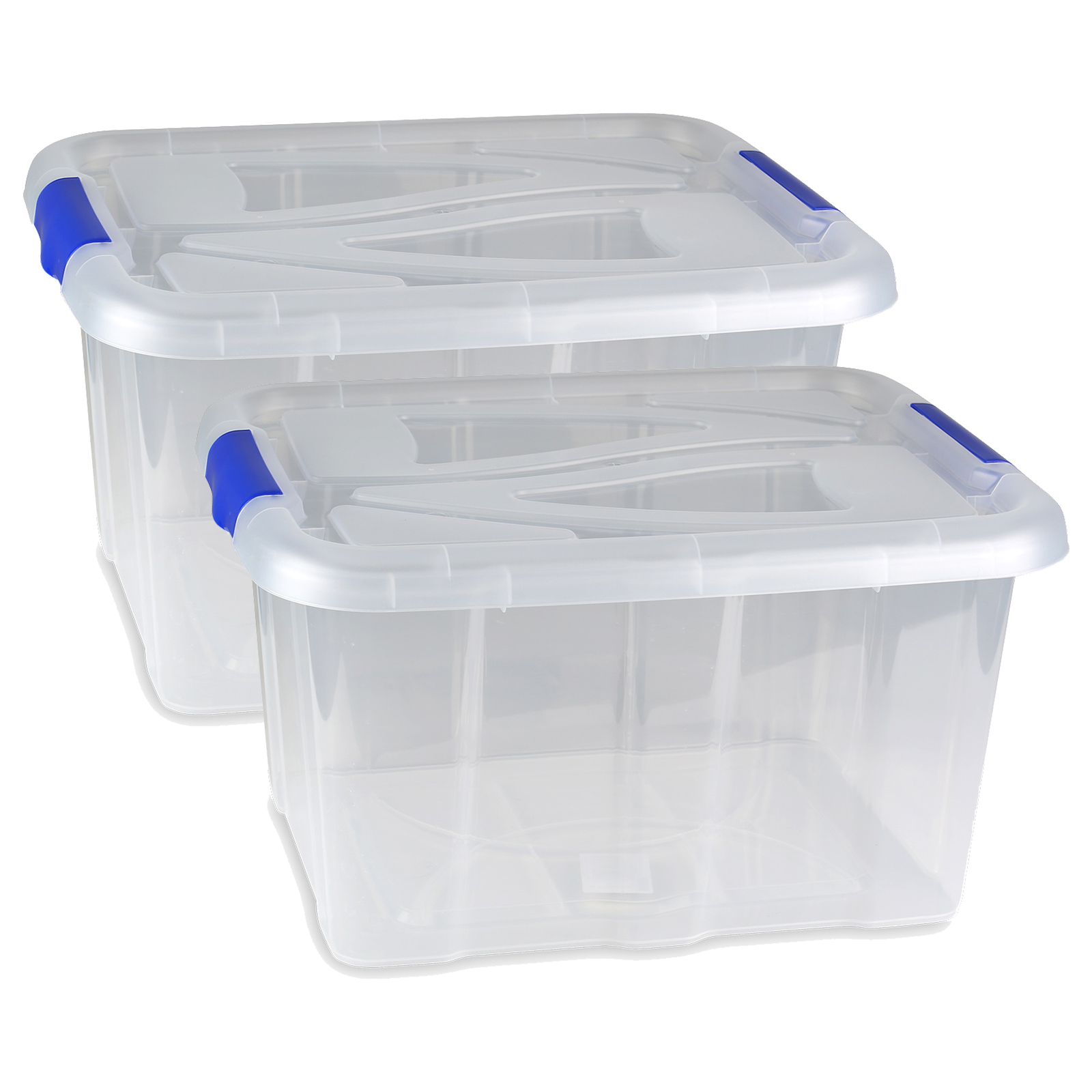 2x Aufbewahrungsbox 17 Liter Deckel transparent Box Stapelbox Kiste