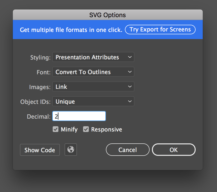 Adobe Illustrator Export Options CSSTricks