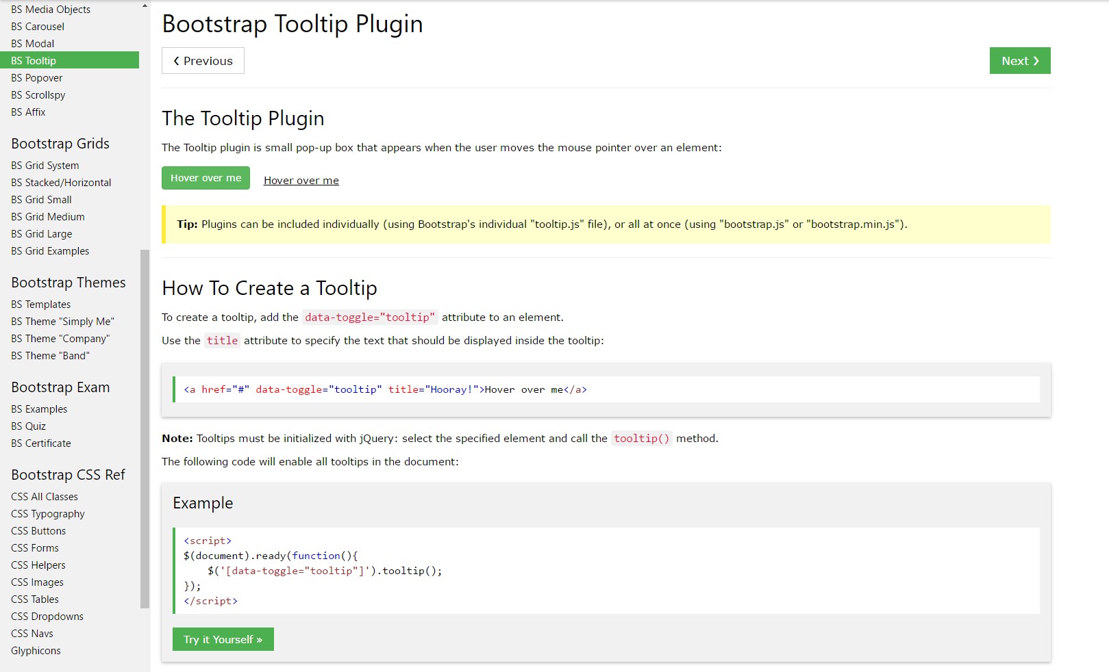 Bootstrap Tooltip Content