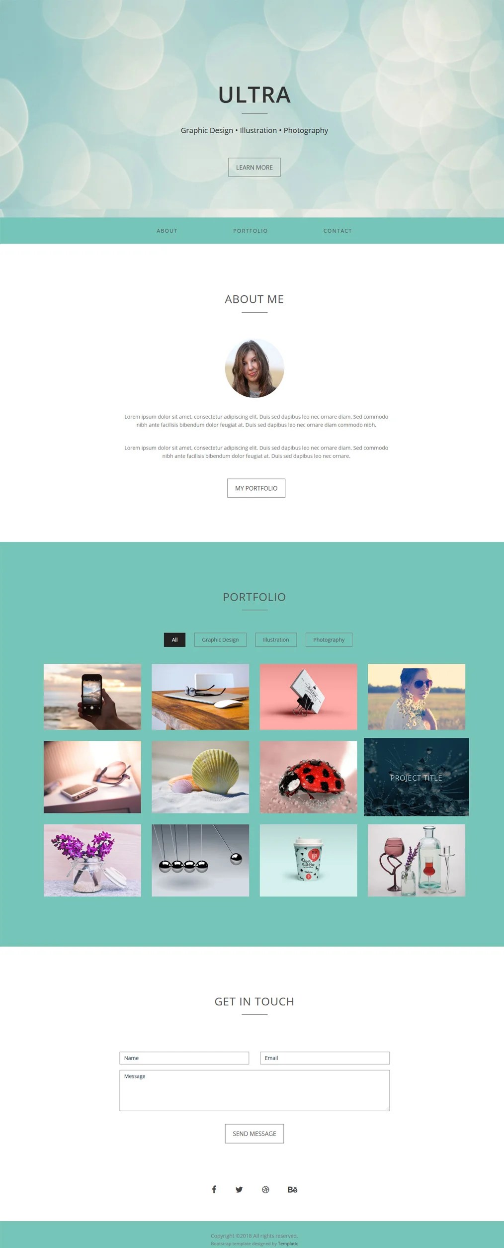 Ultra Free Personal Portfolio Bootstrap Template [2021]