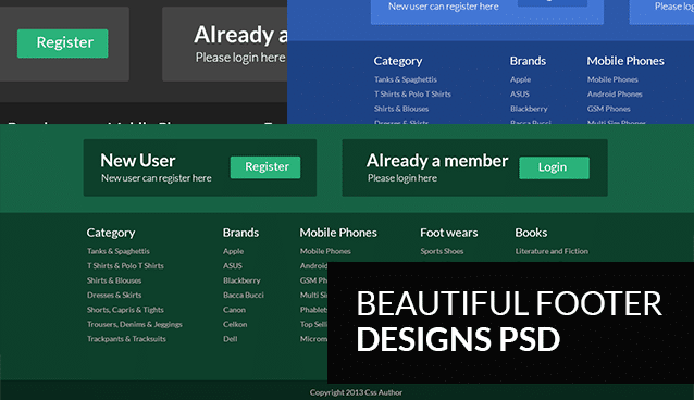 Beautiful Footer Design PSD Templates For Websites Freebie No 114