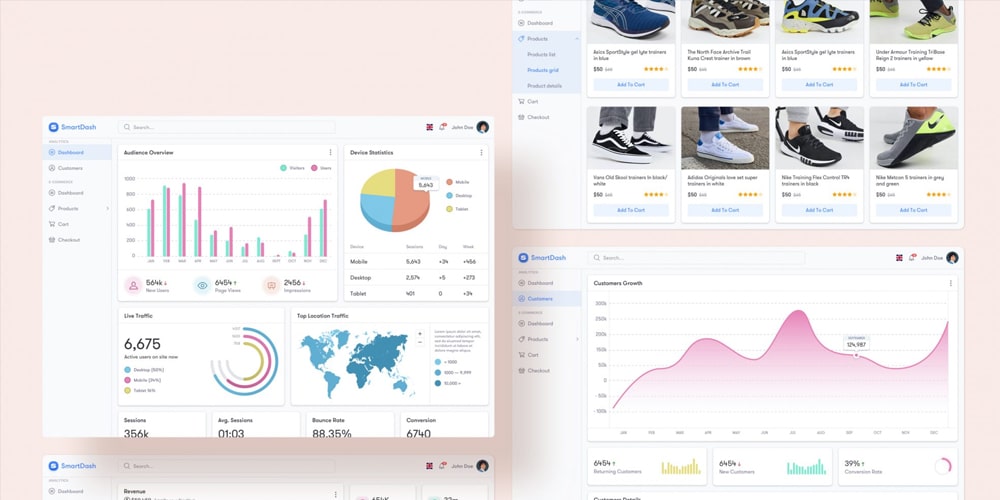Free Dashboard UI Design PSD Css Author