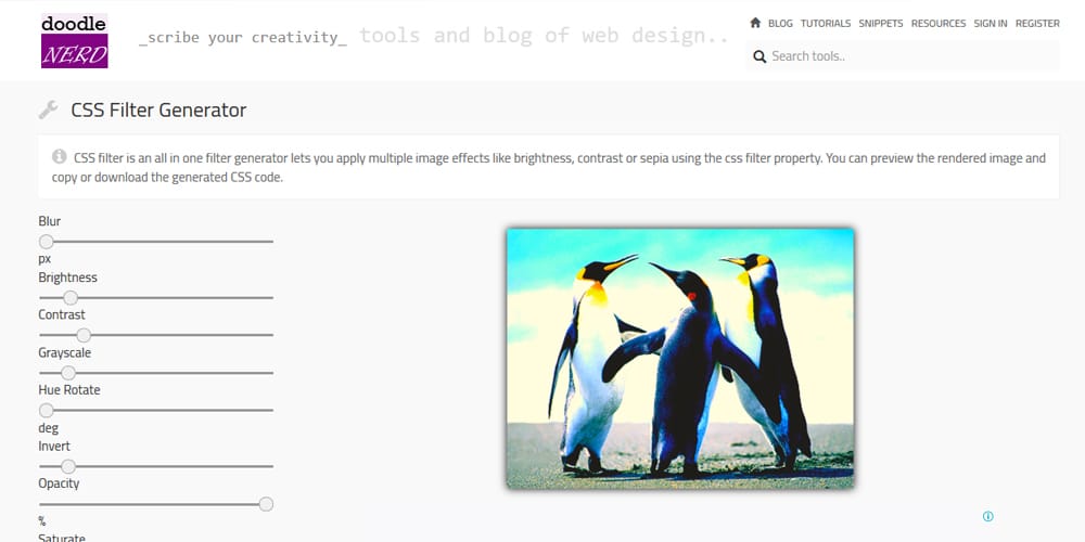 CSS Filter Generators & Libraries » CSS Author