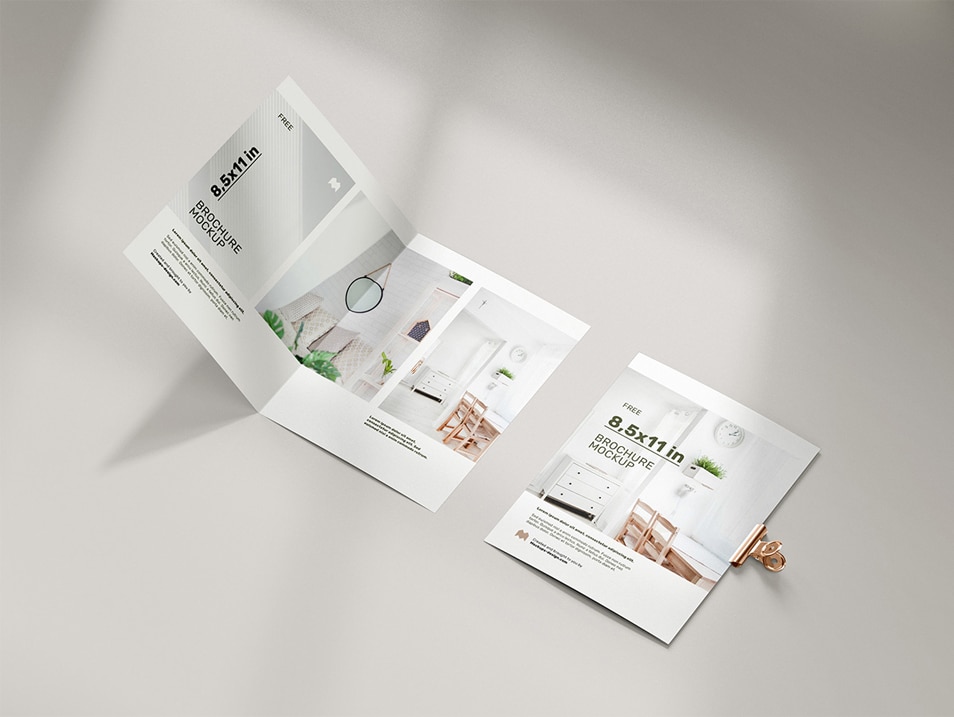 Free Folded 8.5 X 11 In Brochure Mockup » CSS Author