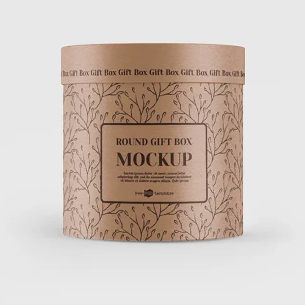 Free PSD Round Craft Box Mockup Template » CSS Author