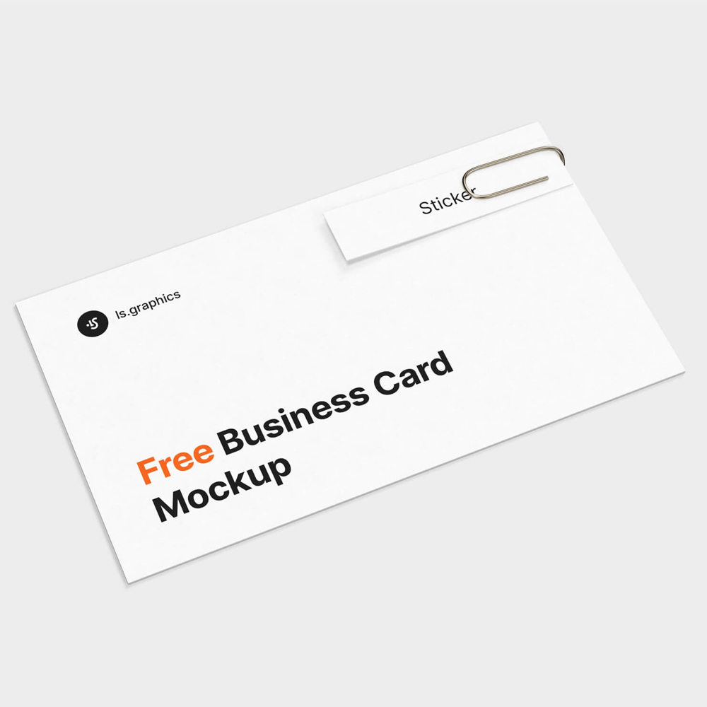 Business Card & Sticker Free Mockup » CSS Author