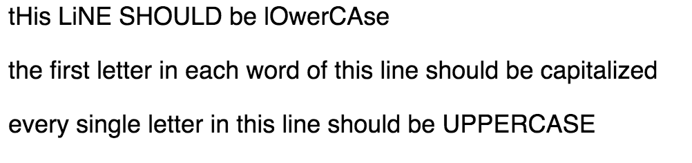 Manipulate Capitalization Using CSS's TextTransform CSS Reset Manipulate Capitalization Using CSS's TextTransform CSS Reset