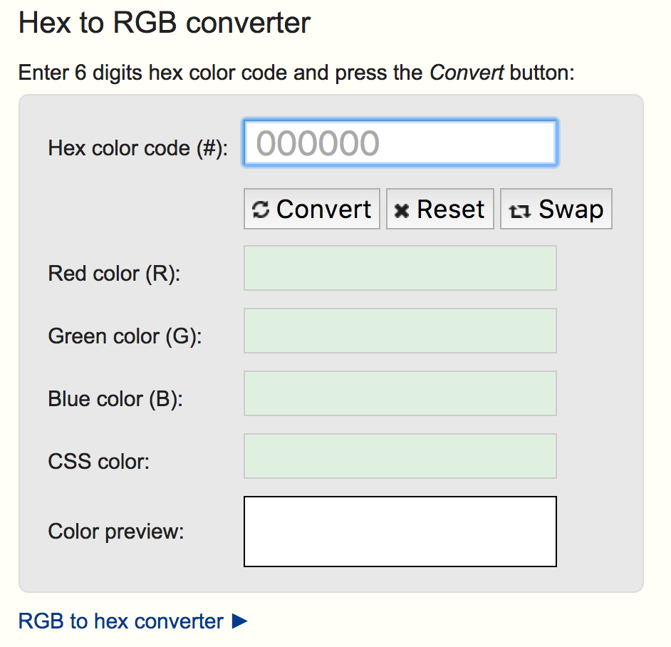 How to Convert Your Hex Color Codes to RBG CSS Reset