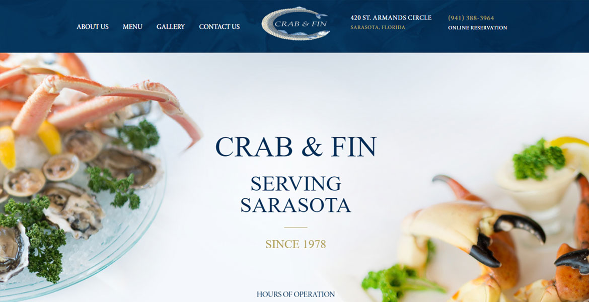 Crab & Fin Restaurant CSS Nectar  Design Awards CSS Gallery