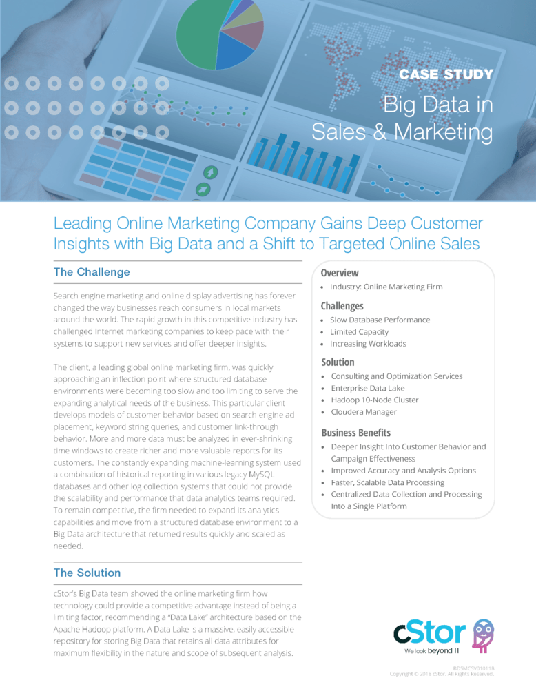 cStorSales & Marketing Big DataCase StudyThumb cStor