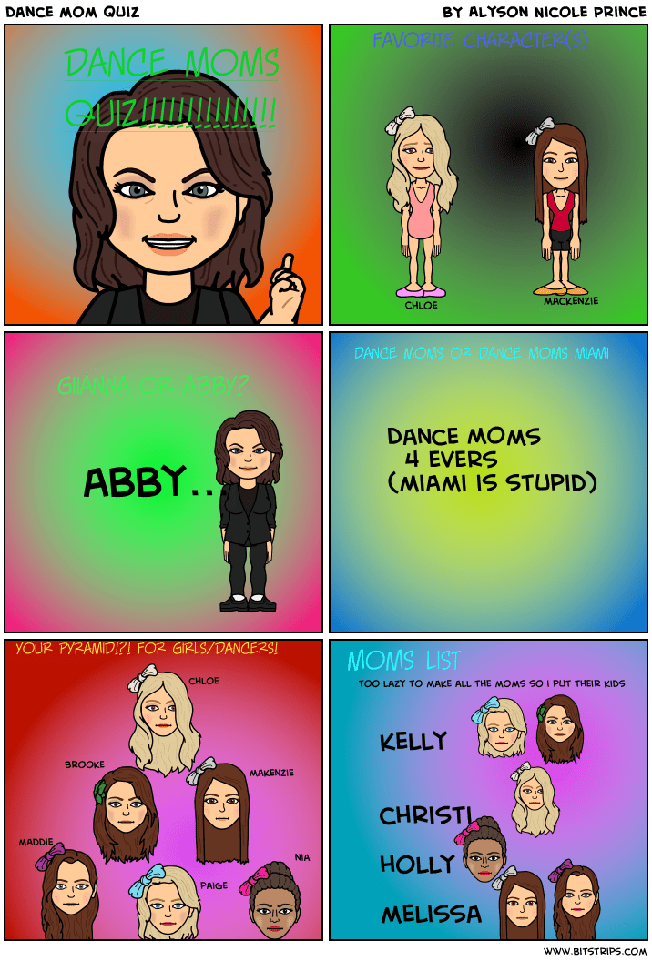 dance mom quiz Bitstrips