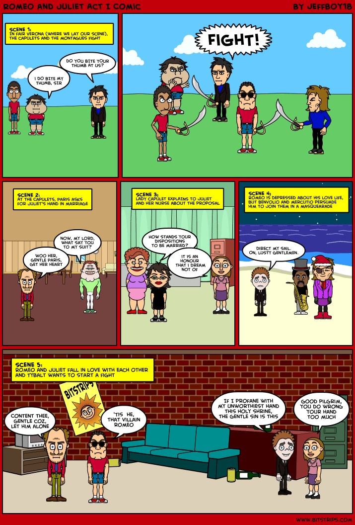 Romeo and Juliet Act I Comic Bitstrips