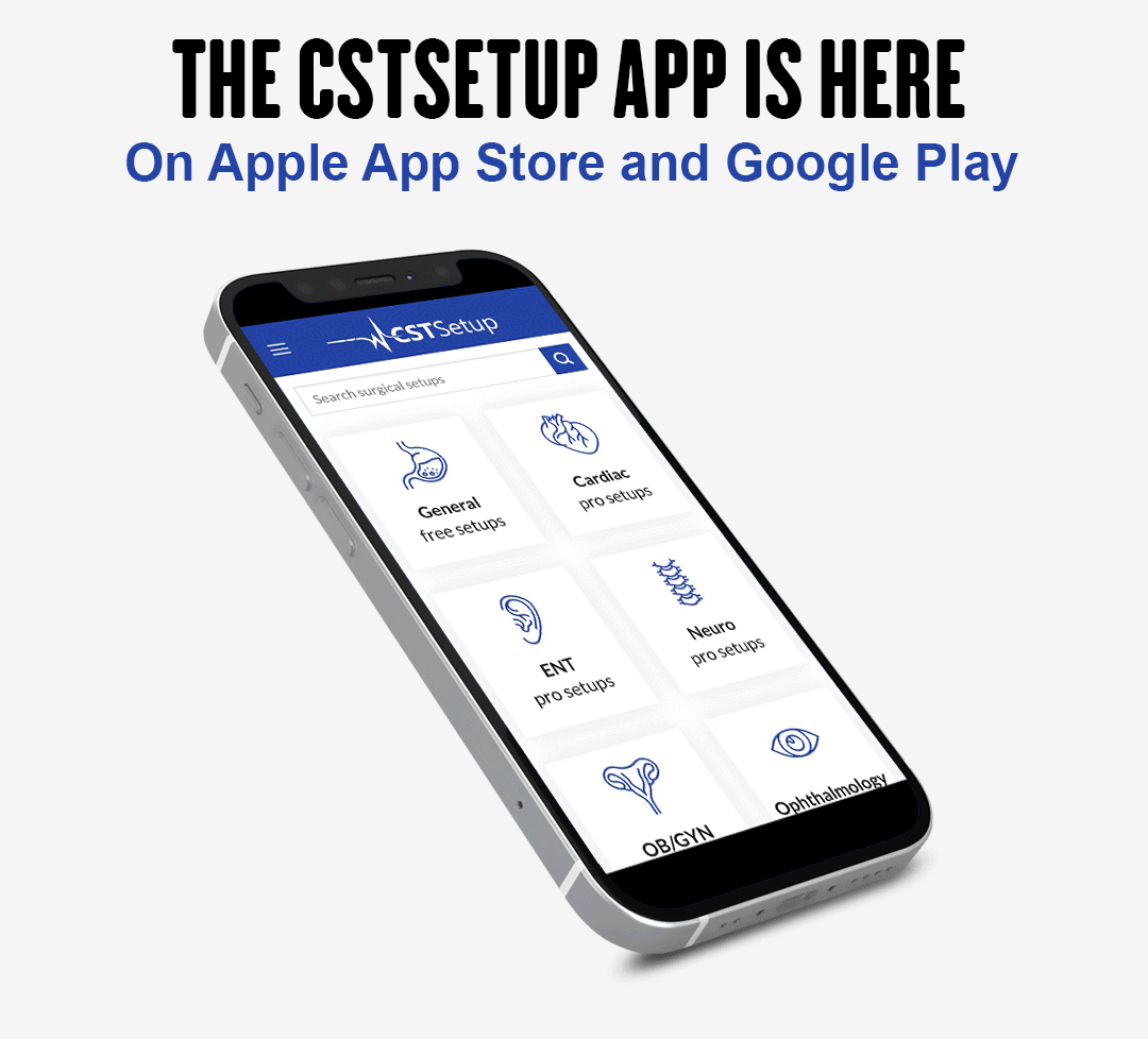 Free surgical tech setup mobile app CST app CSTSetup