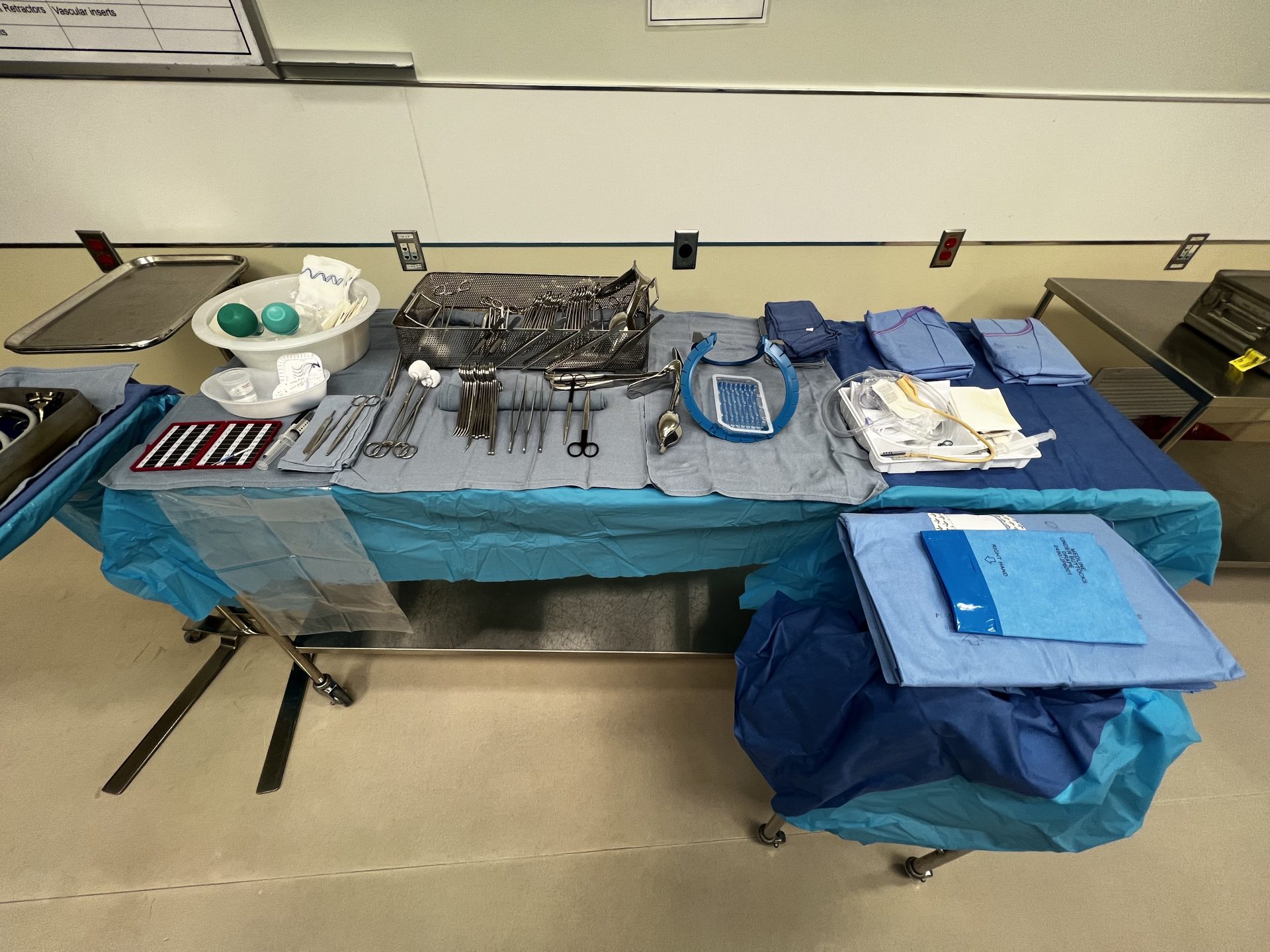 Bladder Sling mayo stand and back table setup CSTSetup