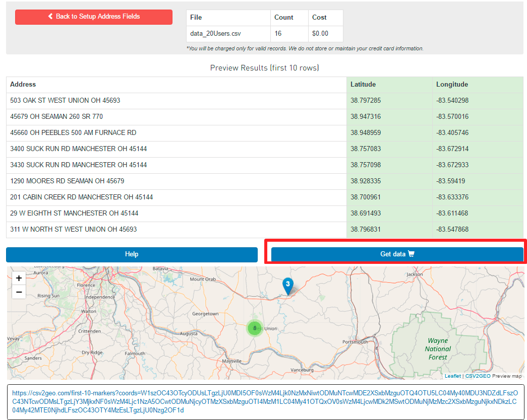 Batch Geocode Address To Lat Long Geocoding Addresses with Batch Geocoder CSV2GEO