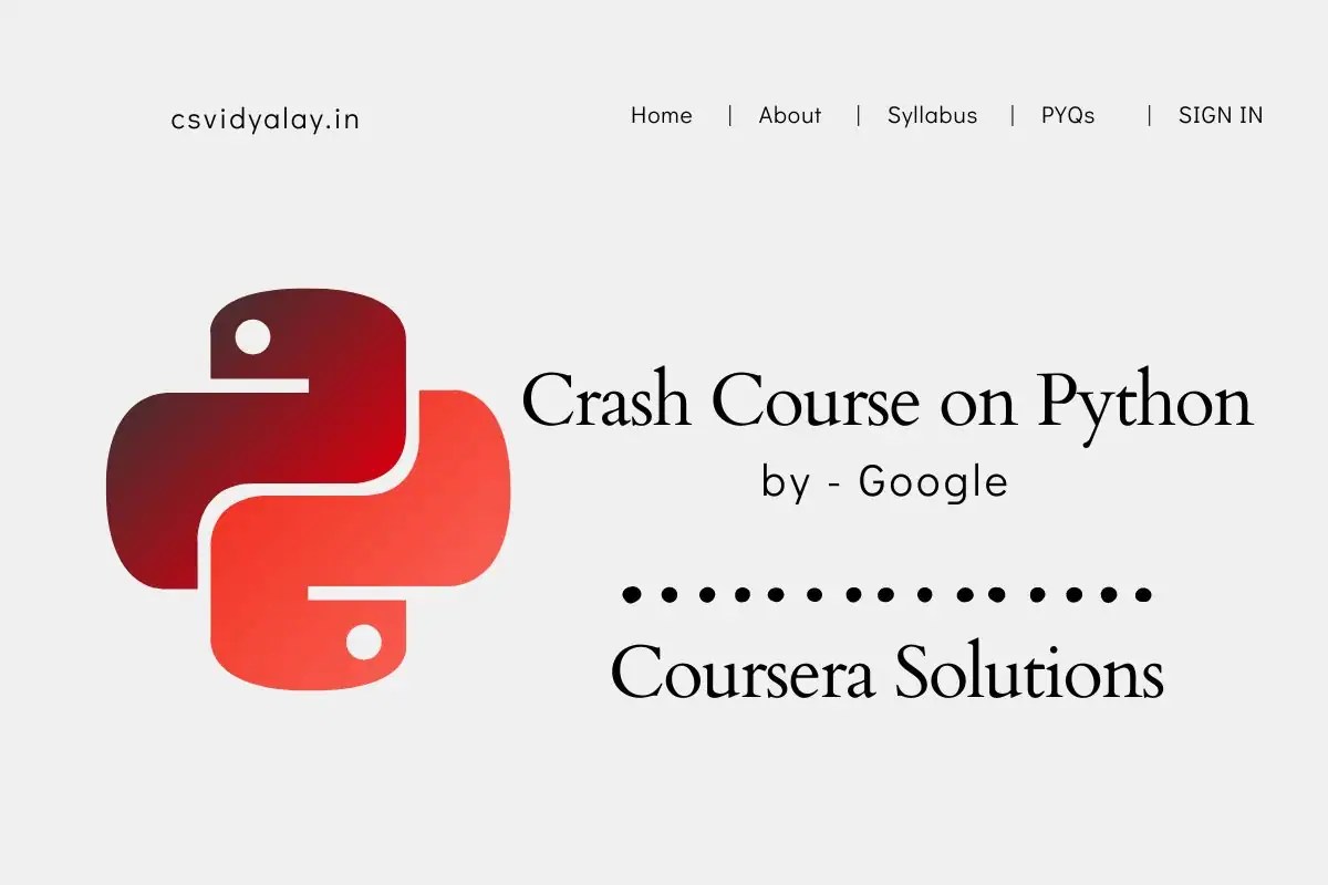 Coursera Crash Course On Python Solutions CSVidyalay