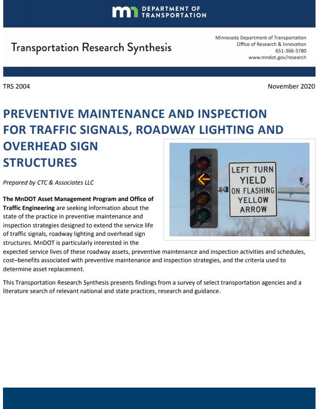 MnDOT Synthesis Report Maintenance and Inspection for Signals
