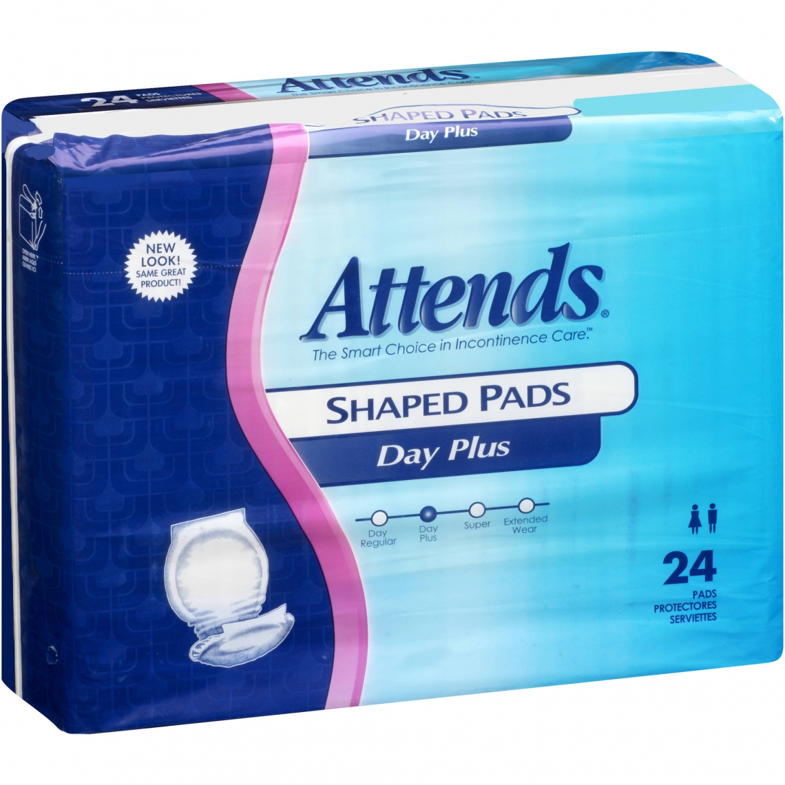 Attends Shaped Plus Unisex Incontinent Pad 24.5 CTC HealthCare