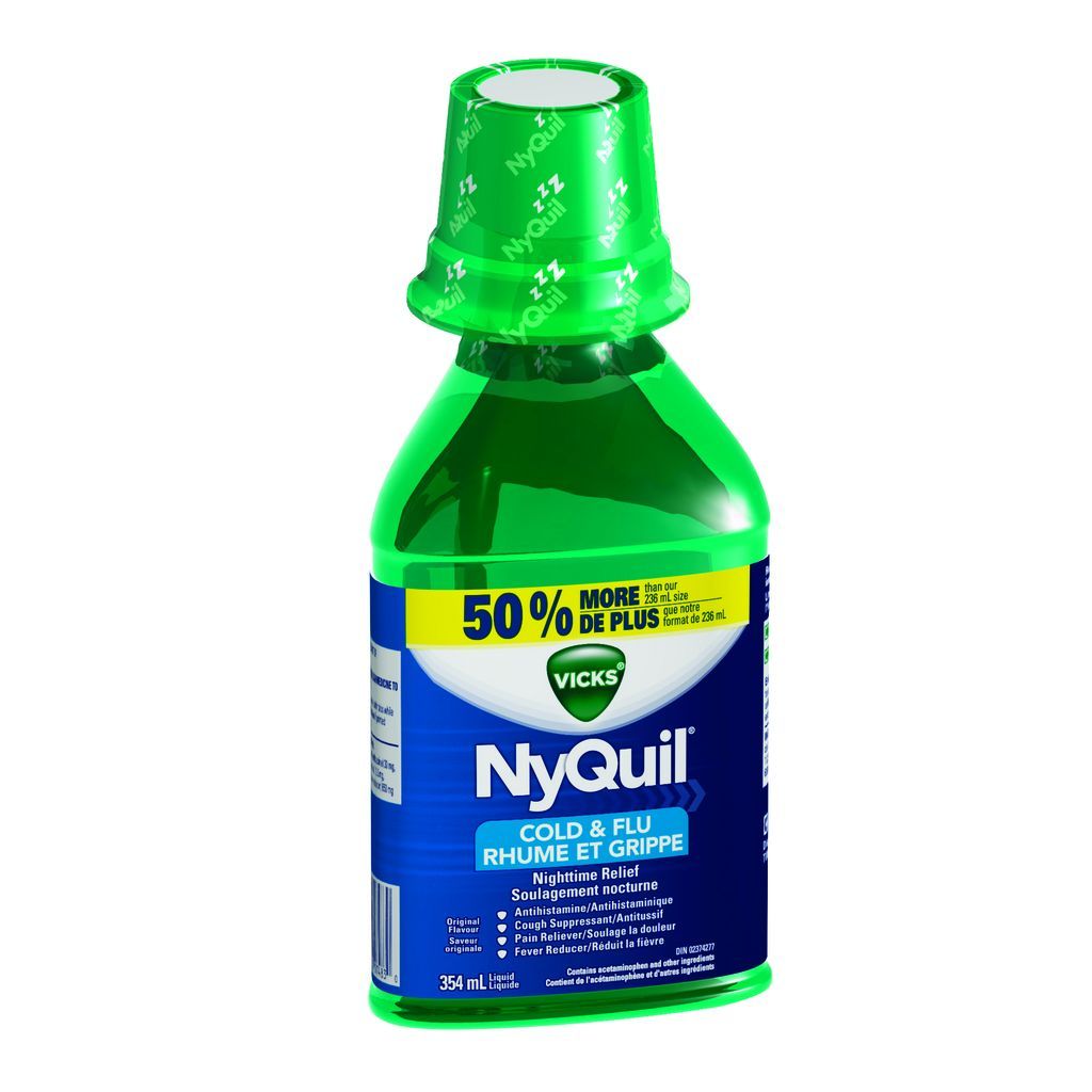 Vicks Nyquil Cold & Flu Nighttime Relief Original Flavour Liquid CTC