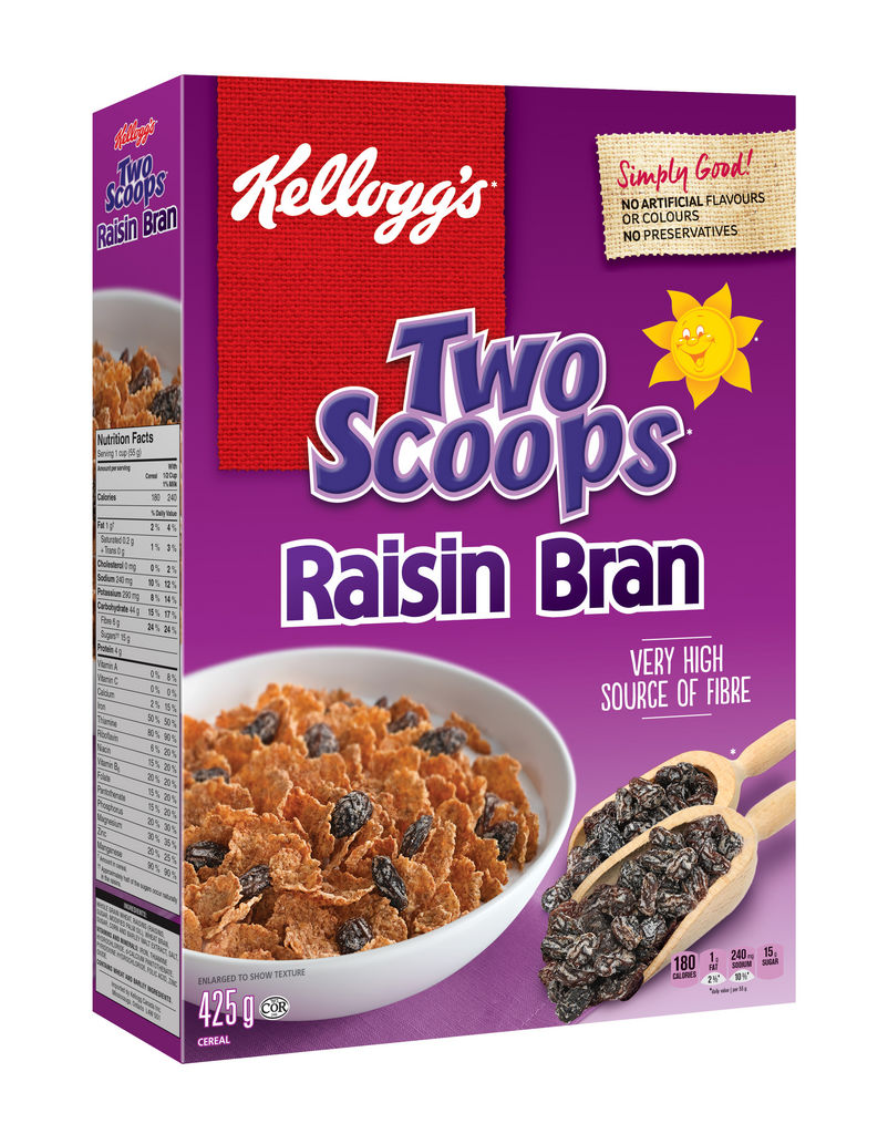 Kellogg’s Two Scoops Raisin Bran Cereal 425g CTC Health