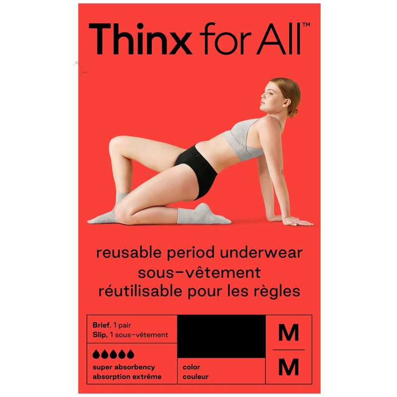 Thinx For All Women's Super Absorbency Cotton Brief Period Underwear