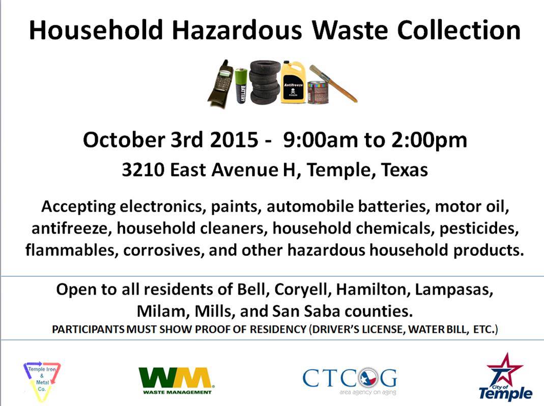 Temple Household Hazardous Waste Collection • Central Texas Council of