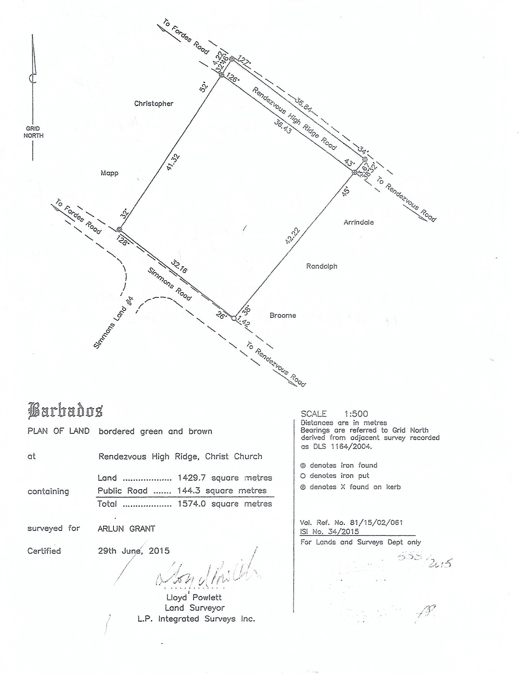 Land for Sale Rendezvous High Ridge Road, Christ Church CTIM Inc
