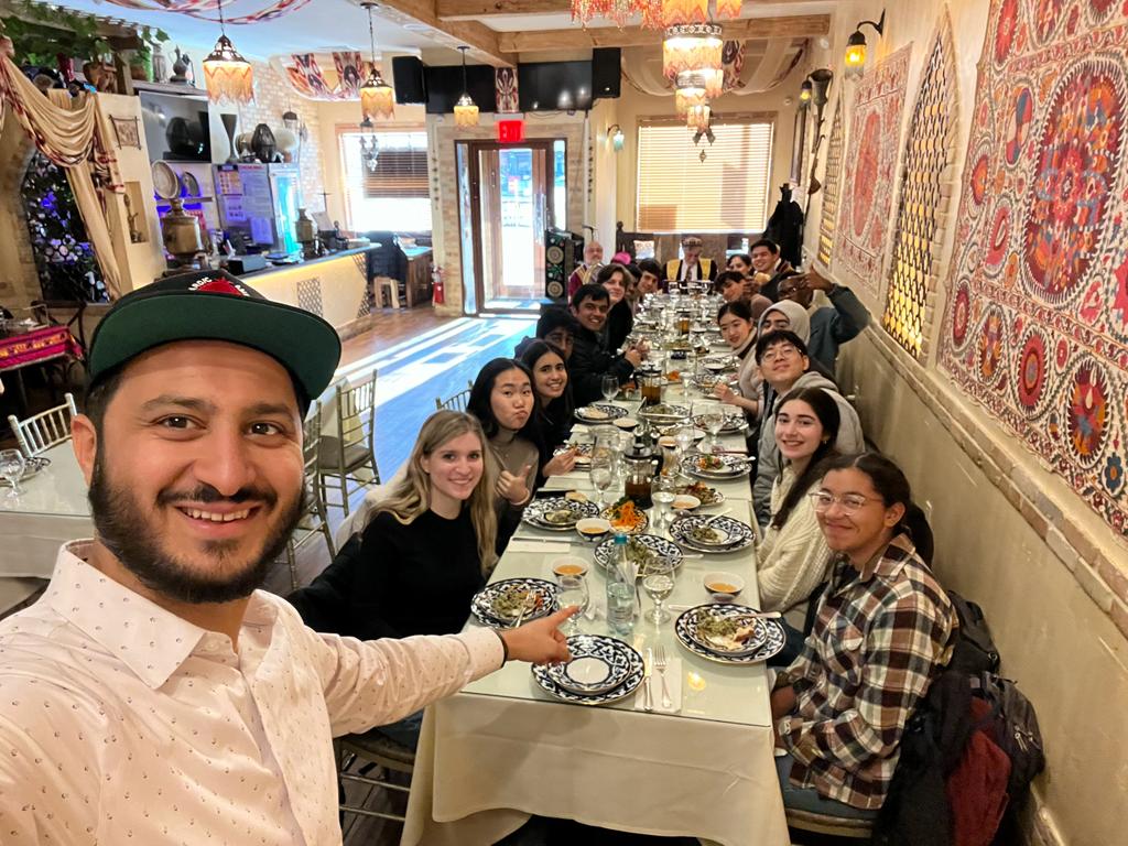 Yale Students enjoy Bukharian lunch with Shashmaqam Ensemble! Center
