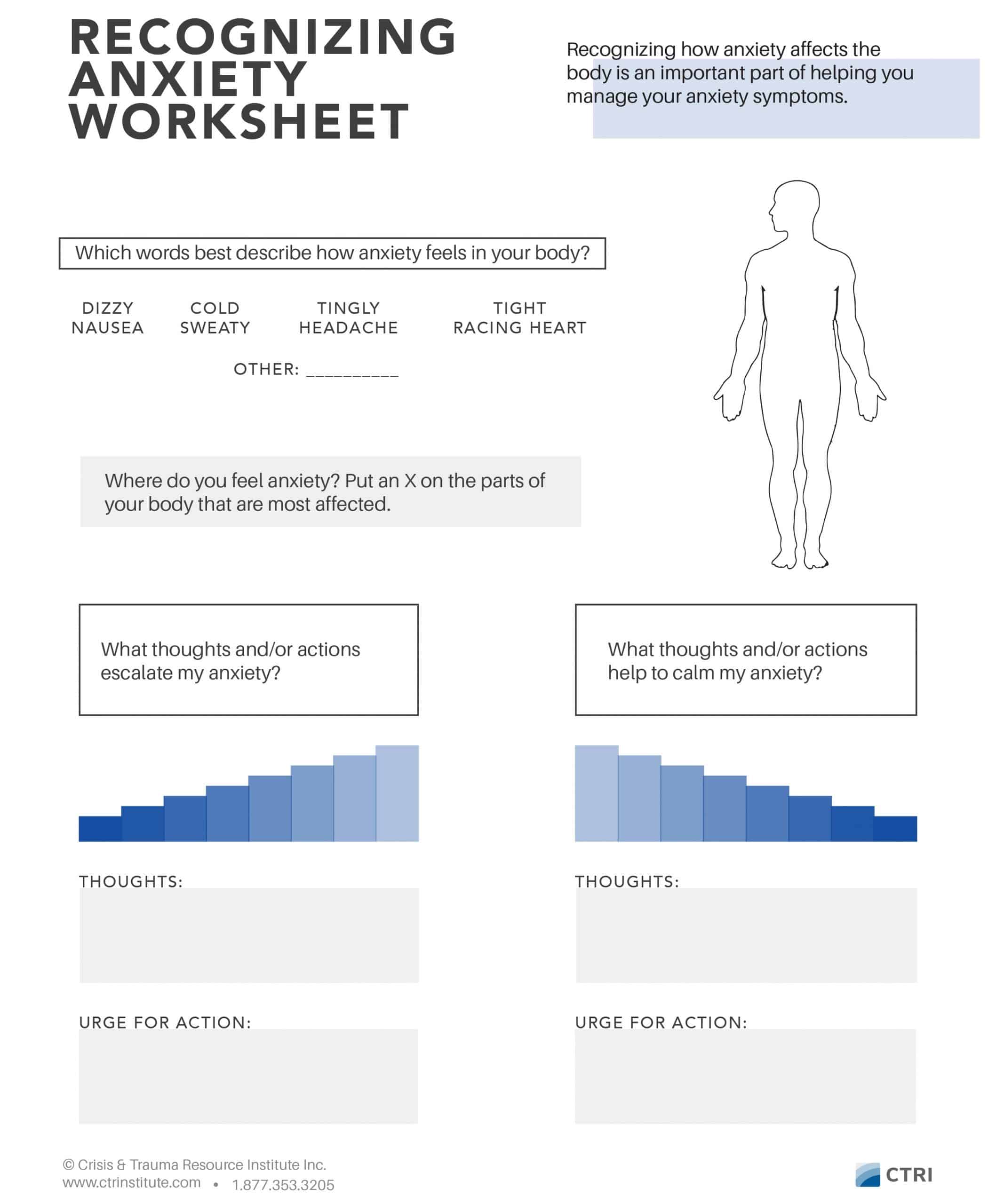 Recognizing Anxiety Worksheet Crisis & Trauma Resource Institute Recognizing Anxiety Worksheet Crisis & Trauma Resource Institute