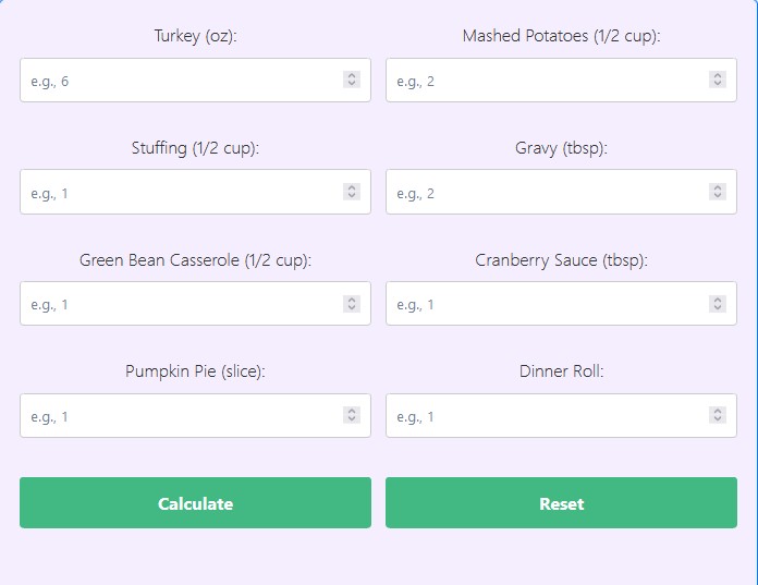 Thanksgiving Calories Calculator Know Your Thanksgiving Calorie Intake