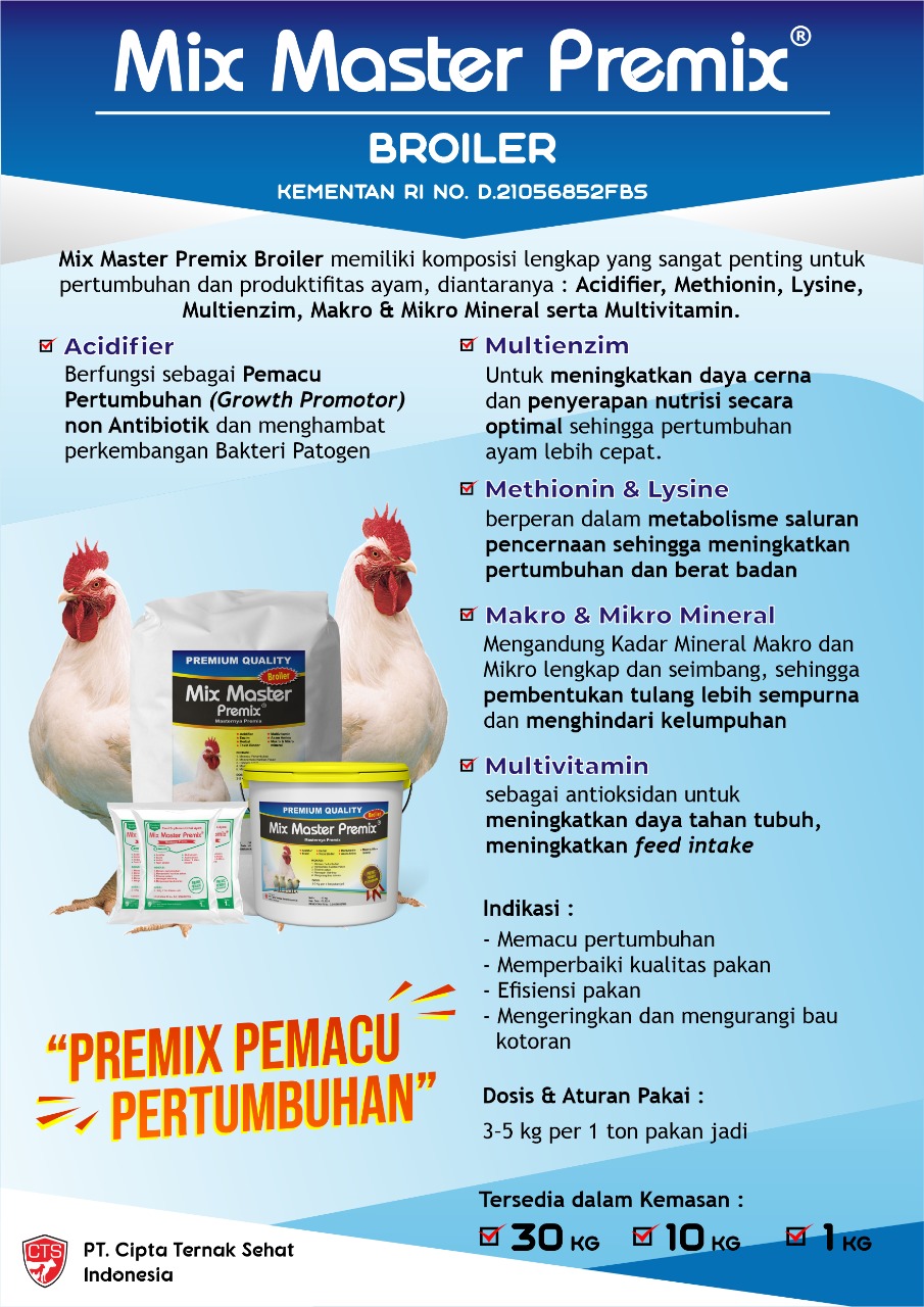 Perlukah penambahan Premix pada ayam Broiler? PT. Cipta Ternak Sehat