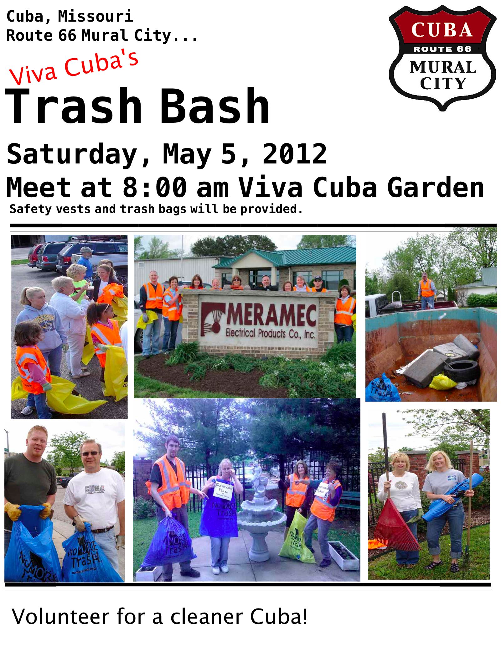 Time for spring cleaning in the Route 66 Mural City Cuba, MO Route 66 Mural City